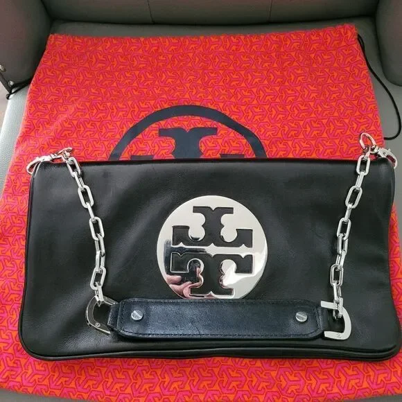 Tory Burch Reva Black Shoulder/Clutch Bag - Picture 2 of 12